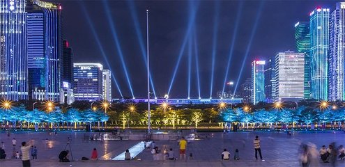 耗资2.1亿!庆祝改革开放40周年力作--深圳市福田中心区灯光联动夜景泛光照明工程