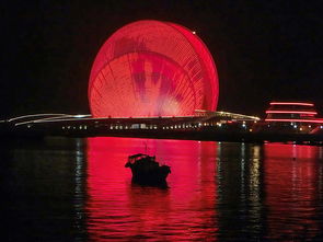 珠海大剧院夜景照明工程设计,建筑灯光与环境和谐对话